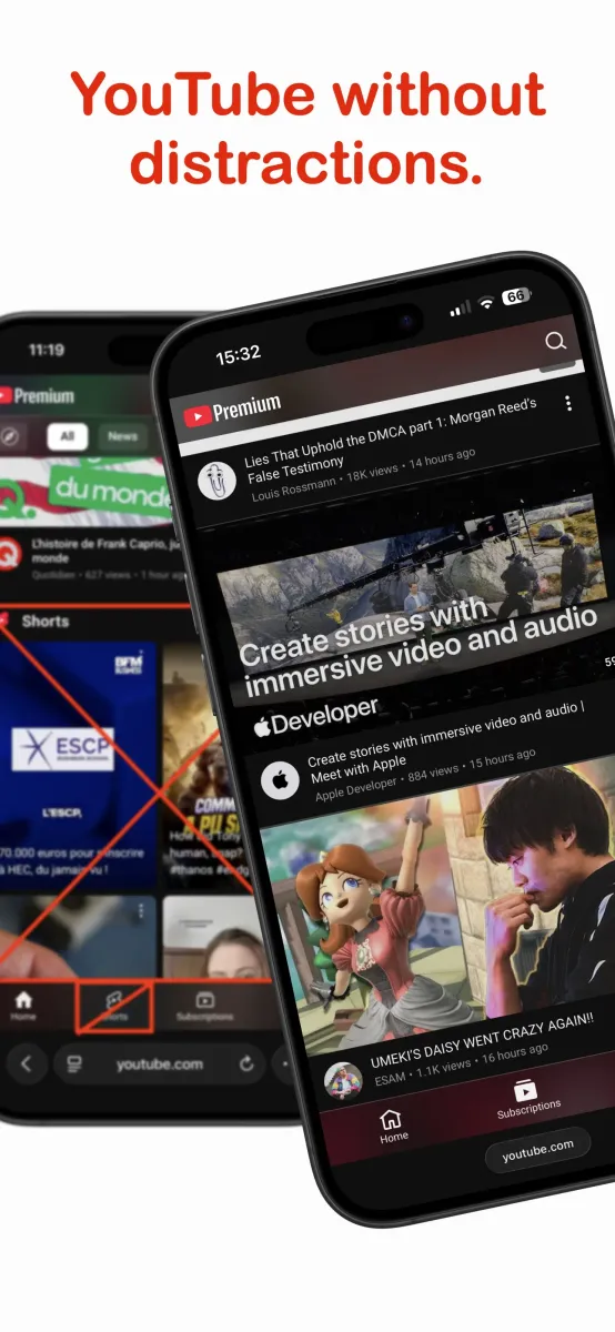 No Shorts on iPhone — screenshot 1