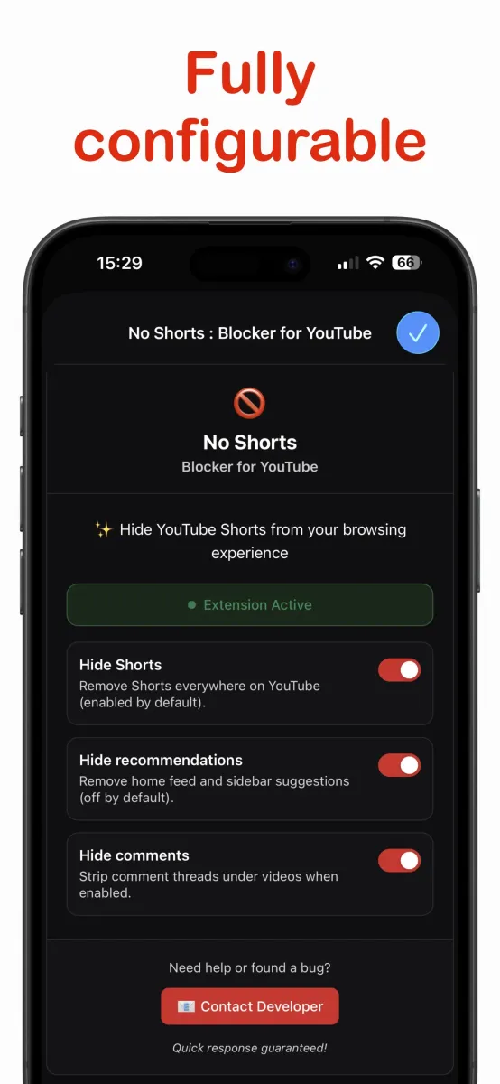 No Shorts on iPhone — screenshot 5